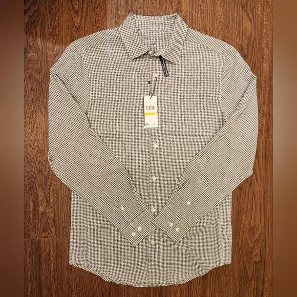 NWT Perry Ellis Men's Stretch Button Down Size Small 100% Polyester - Picture 2 of 5